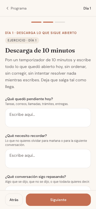 Tu ejercicio guiado del día